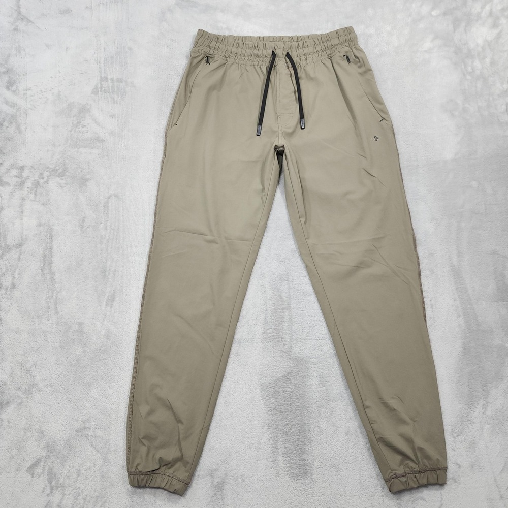 LEG3ND Pants Mens M Beige Jogger Elastic Waist Zip Pockets Stretch Athletic